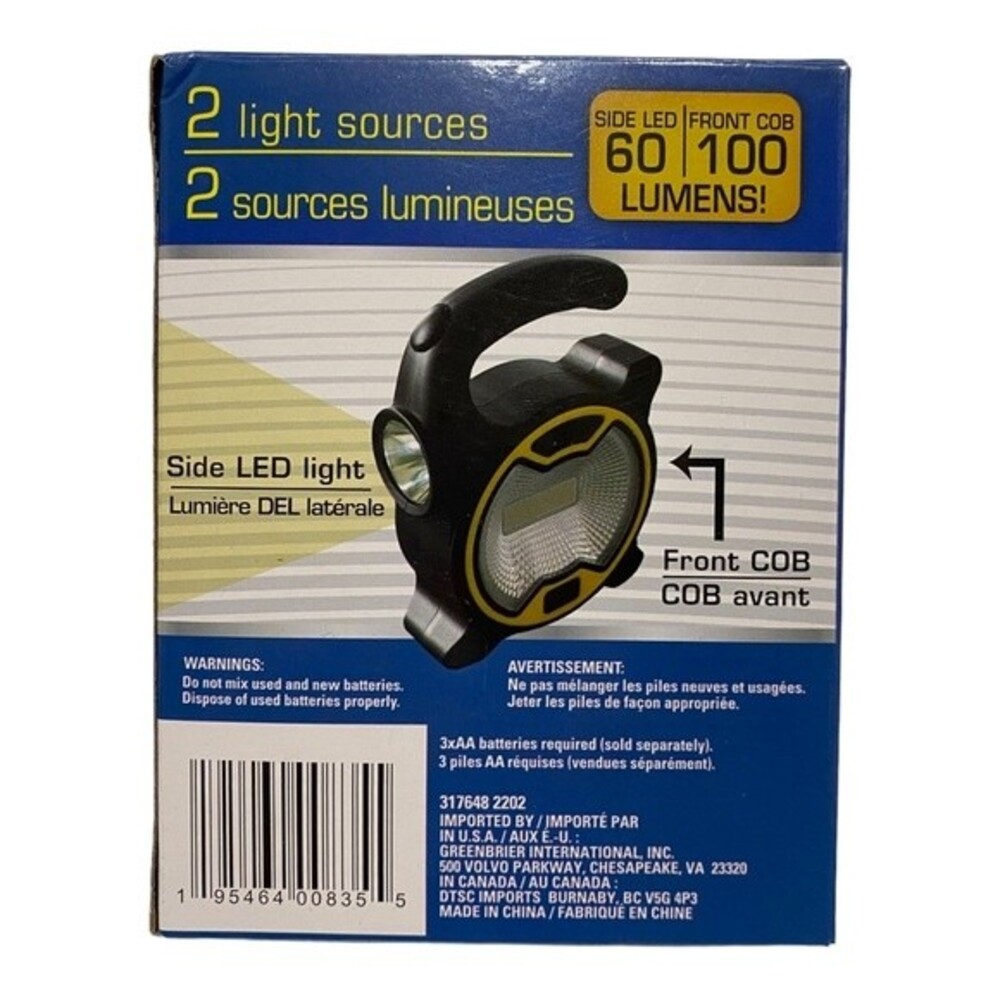 COB LED Portable Work Light with 2 Light Sources - Picture 7 of 8